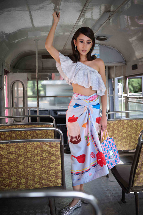 Reversible Sarong - Light Blue Soya