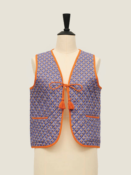 REVERSIBLE VEST - LOVE LATTICE III WINE