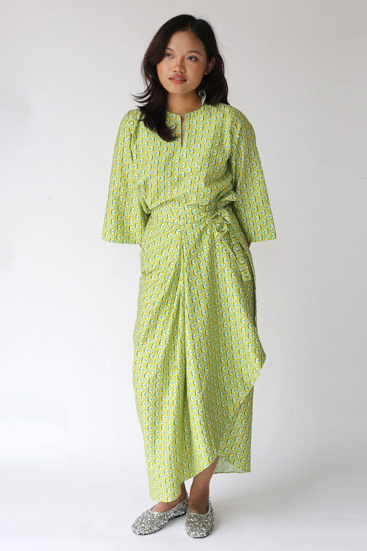 Baju Kedah Diamond And Flower Yellow