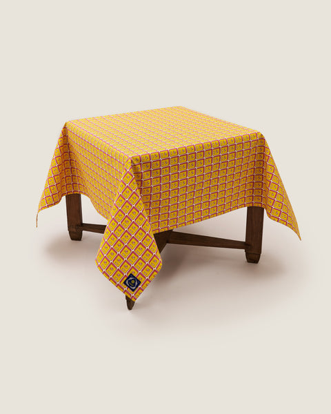 Kasturi Square Table Cloth - Switch Yellow