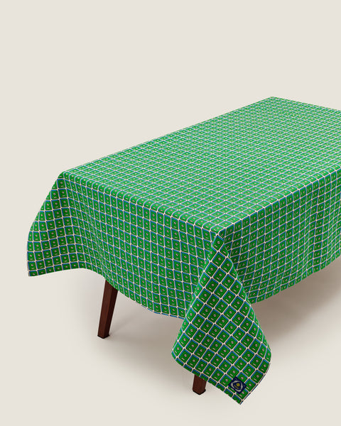 Kasturi Rectangular Table Cloth - Switch Green