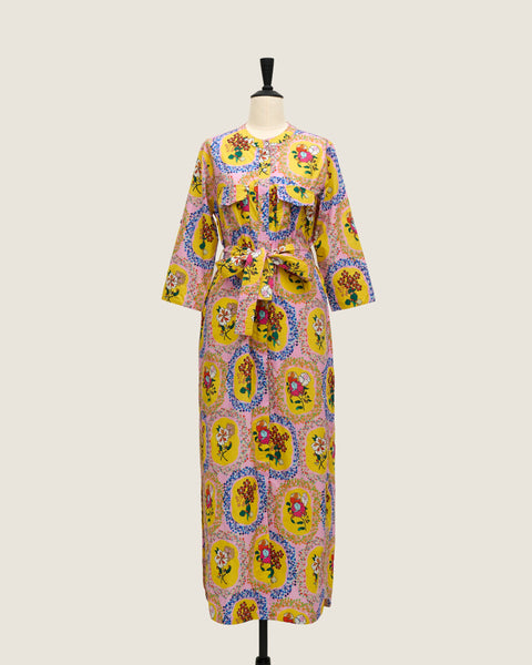 Original Long Shirt Dress - Bunga Doily Yellow