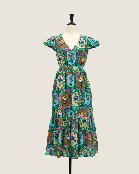 Polo Dress - Bunga Doily Green