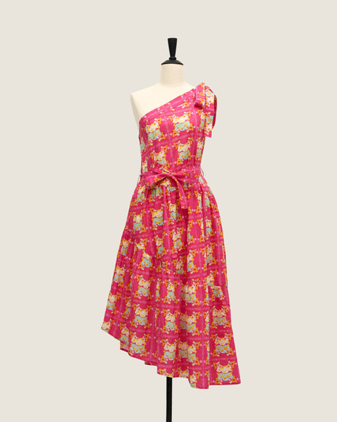 Half Moon Dress - Bunga Raya Tiles Pink