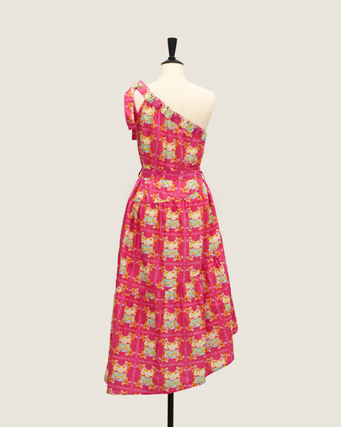 Half Moon Dress - Bunga Raya Tiles Pink