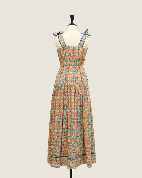 Farah's Bestest Dress - Bunga Raya Tiles Peach