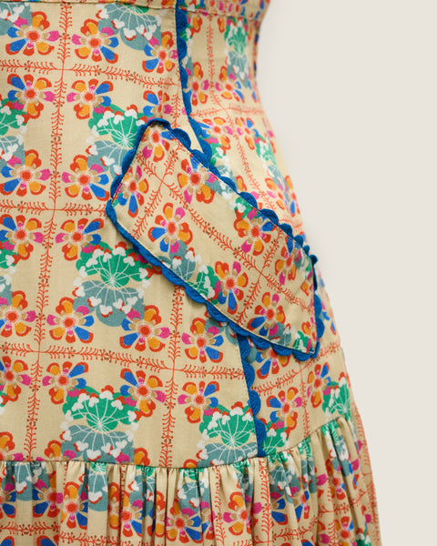 Farah's Bestest Dress - Bunga Raya Tiles Peach