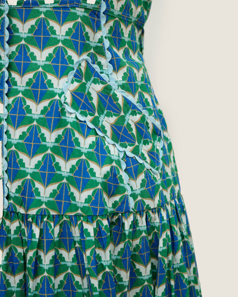 Farah's Bestest Dress - Diamond & Flower Blue