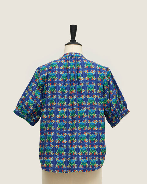 Daniela Top - Bunga Raya Tiles Blue