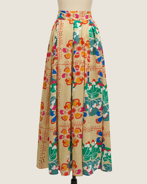 Maxi Skirt - Bunga Raya Tiles Peach