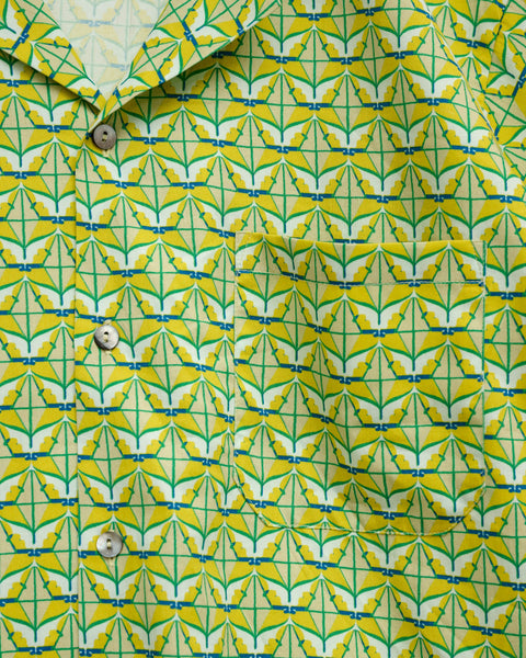 Men's Shirt - Diamond & Flower Yellow