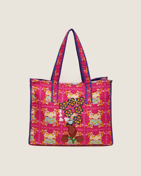 Pillow Bag - Bunga Raya Tiles Pink