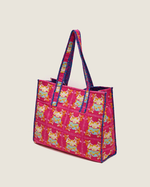 Pillow Bag - Bunga Raya Tiles Pink