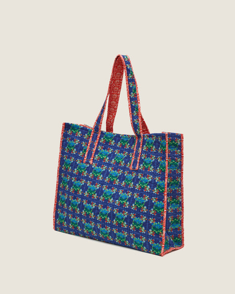 Pillow Bag - Bunga Raya Tiles Blue