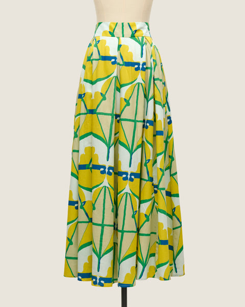 Maxi Skirt - Diamond & Flower Yellow