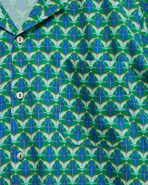 Men's Shirt - Diamond & Flower Blue