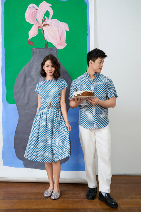 Flair Cheongsam  - Love Lace II Blue