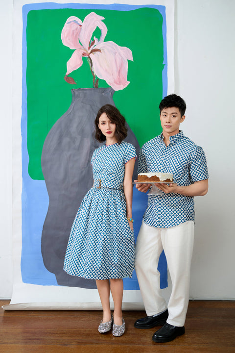 Flair Cheongsam  - Love Lace II Blue