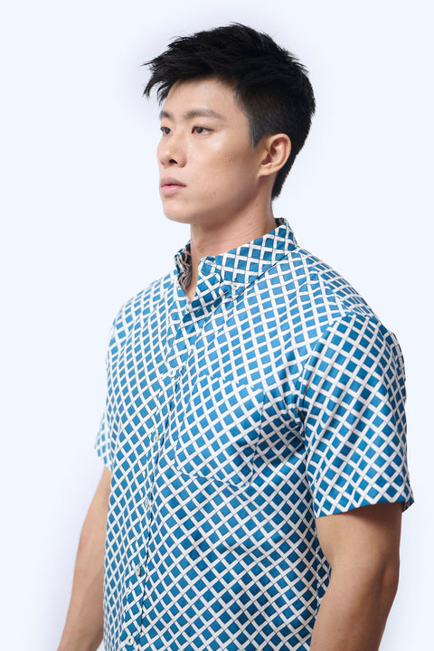 Men's Shirt S/S  - Love Lace II Blue