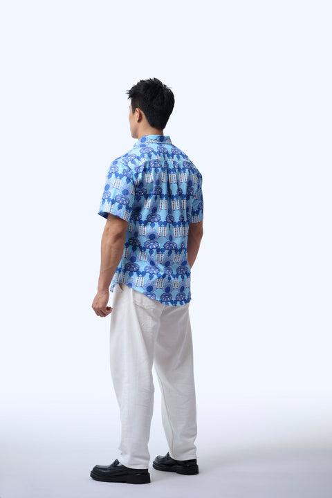 Men's Shirt S/S  - Crystal Blossom Blue