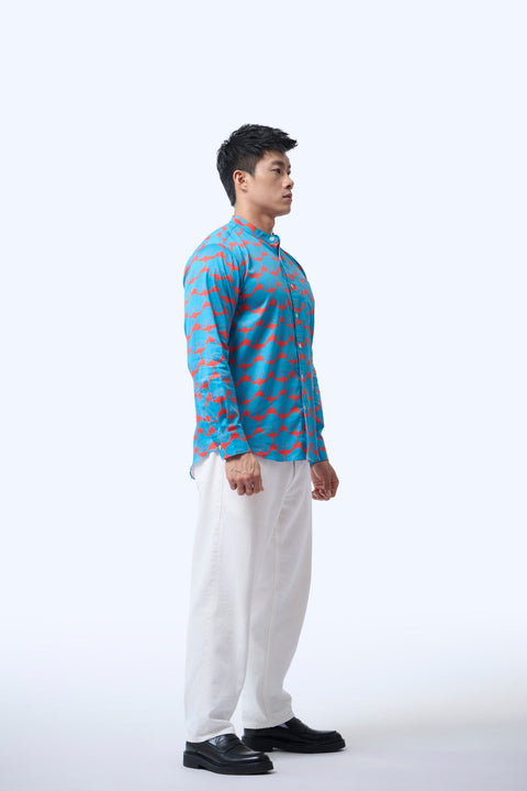 Men's Shirt L/S  - Cloud 9 Blue