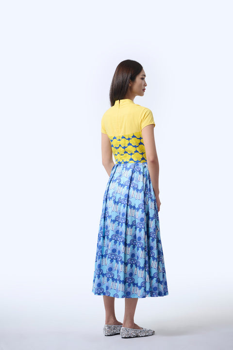 Mix Cheongsam  - Crystal Blossom Blue