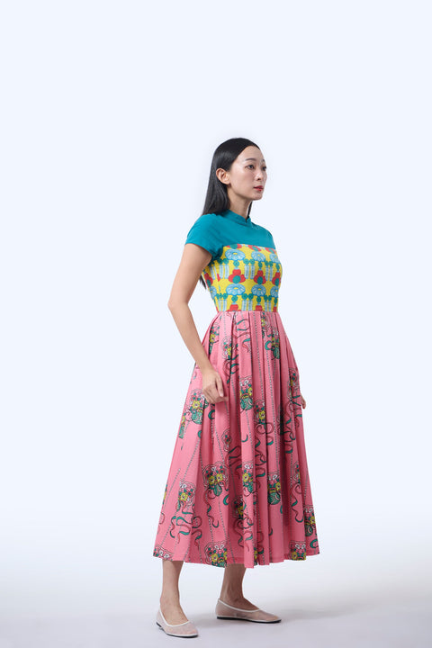 Mix Cheongsam  - Ribbons Persimon