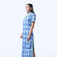 Long Cheongsam  - Crystal Blossom Blue