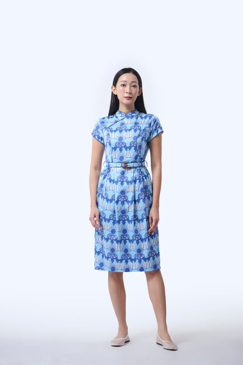 Tulip Cheongsam  - Crystal Blossom Blue