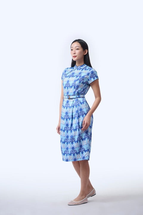 Tulip Cheongsam  - Crystal Blossom Blue