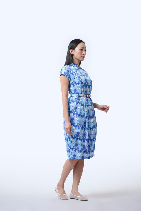 Tulip Cheongsam  - Crystal Blossom Blue