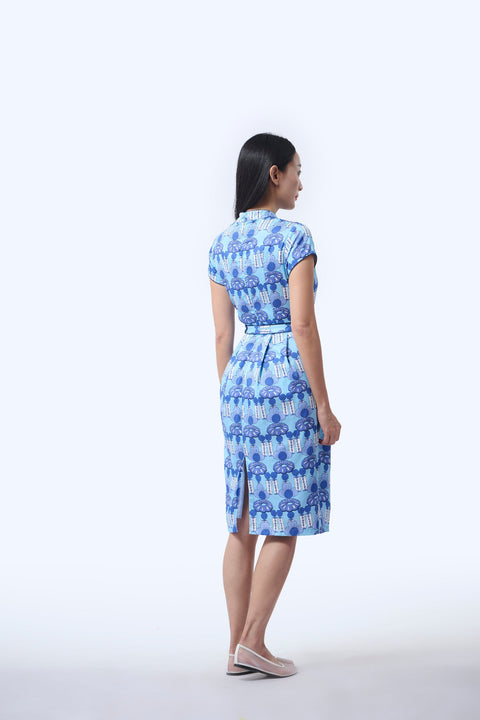 Tulip Cheongsam  - Crystal Blossom Blue