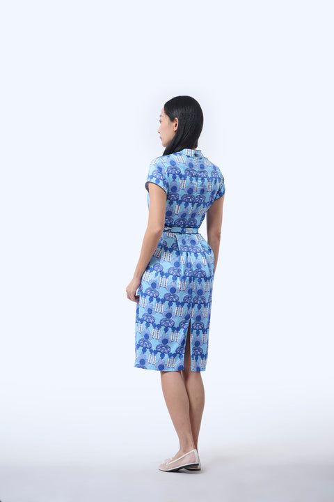 Tulip Cheongsam  - Crystal Blossom Blue