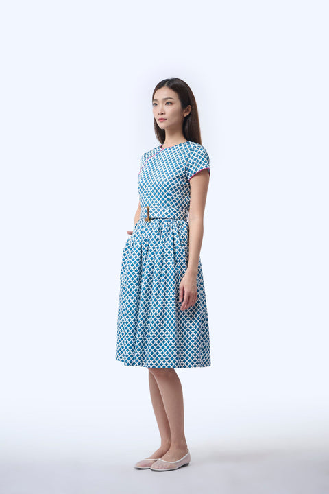 Flair Cheongsam  - Love Lace II Blue