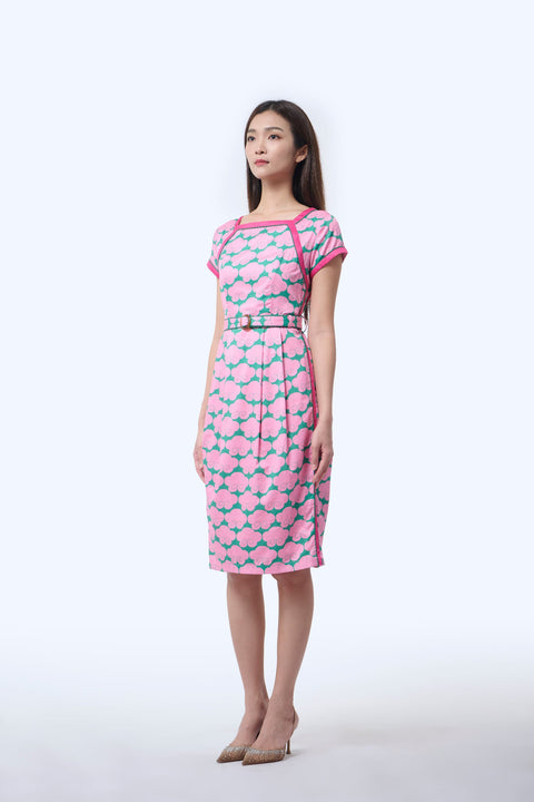 Boatneck Cheongsam  - Cloud 9 Pink