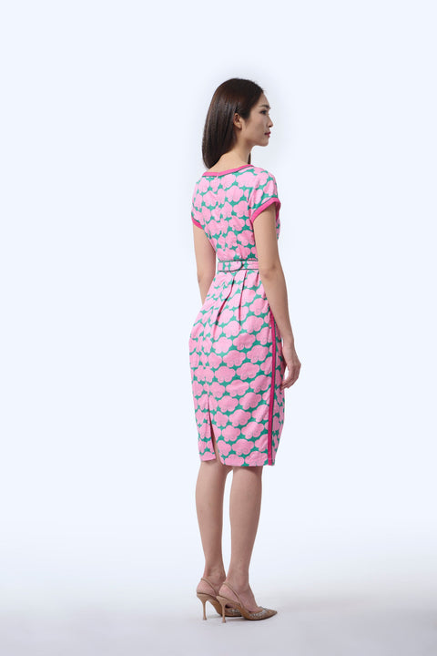 Boatneck Cheongsam  - Cloud 9 Pink