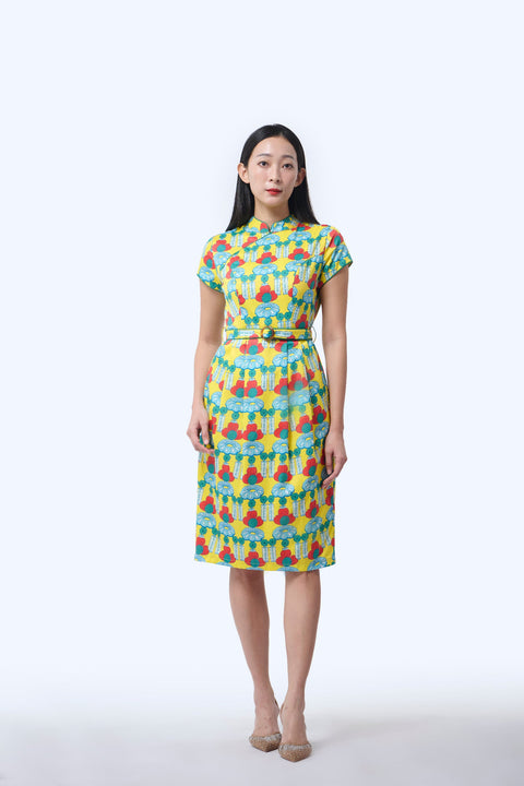 Tulip Cheongsam  - Crystal Blossom Yellow