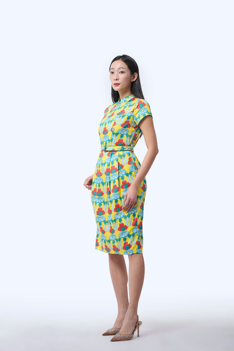 Tulip Cheongsam  - Crystal Blossom Yellow