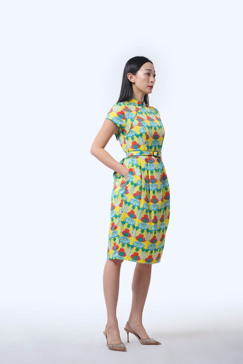 Tulip Cheongsam  - Crystal Blossom Yellow