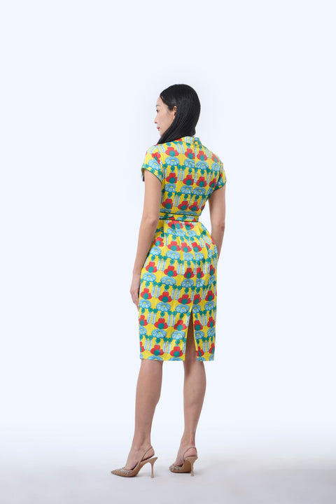 Tulip Cheongsam  - Crystal Blossom Yellow