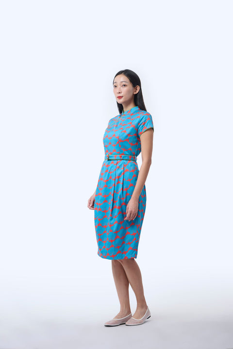 Tulip Cheongsam  - Cloud 9 Blue