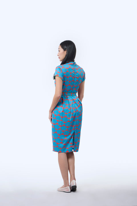 Tulip Cheongsam  - Cloud 9 Blue