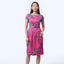 Boatneck Cheongsam  - Ribbons Magenta