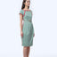 Boatneck Cheongsam  - Love Lace II Green