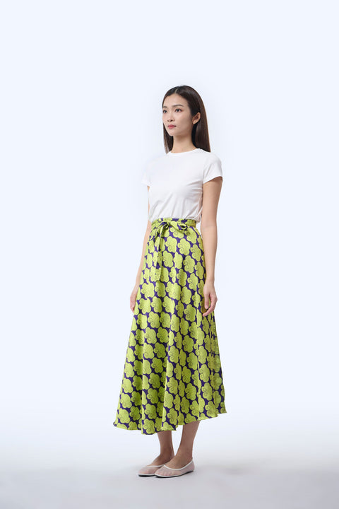 Reversible Satin Polyester Wrap Skirt  - Cloud 9 Yellow