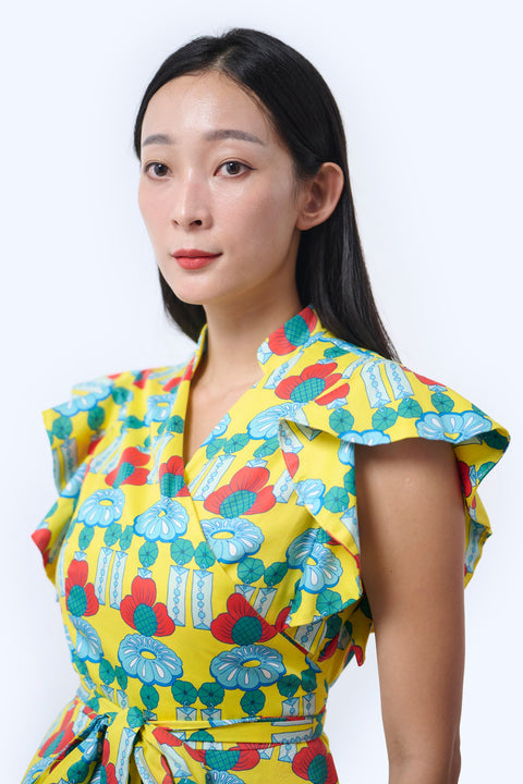 Ruffle Top  - Crystal Blossom Yellow