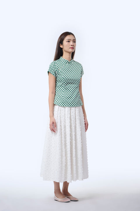 Chinese Top  - Love Lace II Green