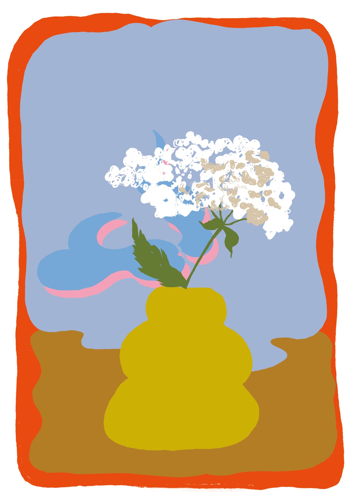 Fire Cracker - Dirty Yellow Vase - Art Print A3