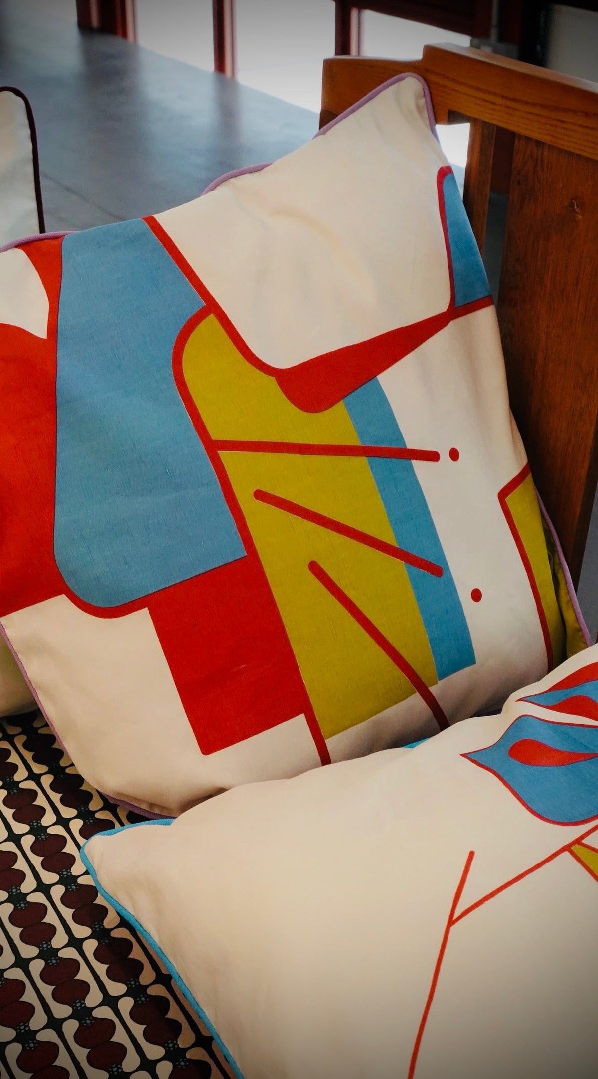 Cushion cover heaven lotus blue abstract - Nala x JEF