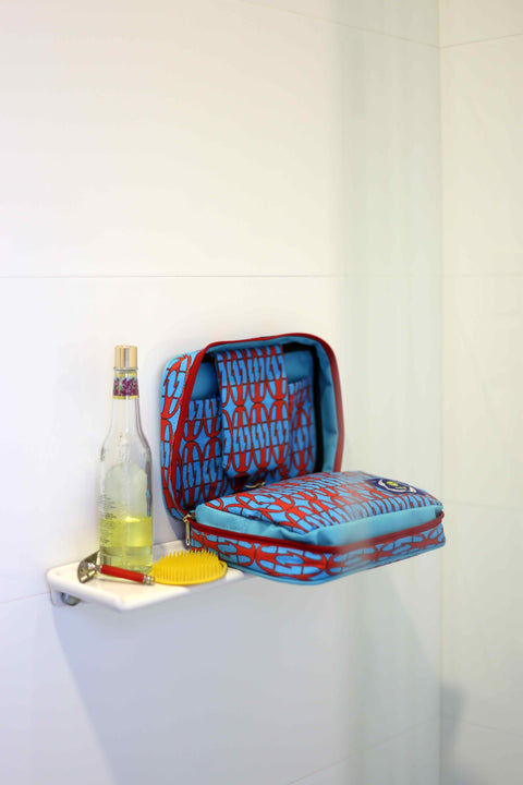 Kasturi Toiletries Bag - Chairs Blue